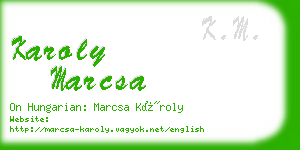 karoly marcsa business card